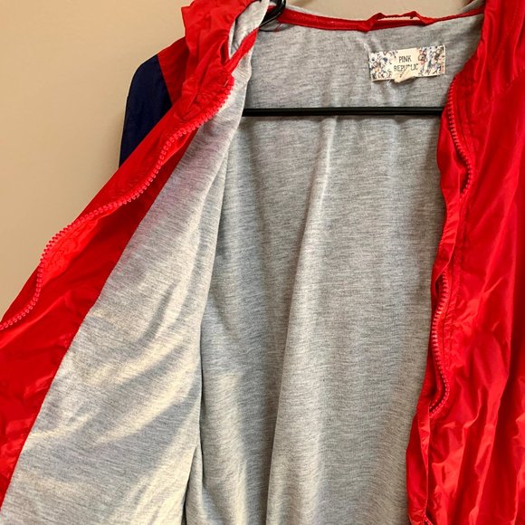 Red, White, and Blue Colorblock Windbreaker - Picture 2 of 4